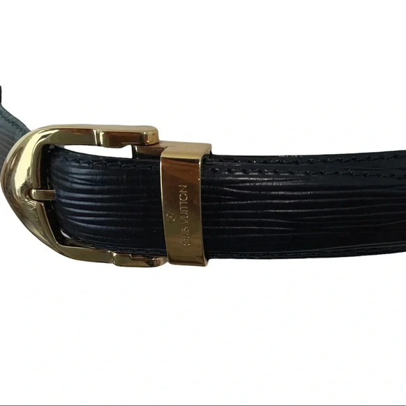 LOUIS VUITTON CT0334 Classic Black Leather Belt - Picture 7 of 13